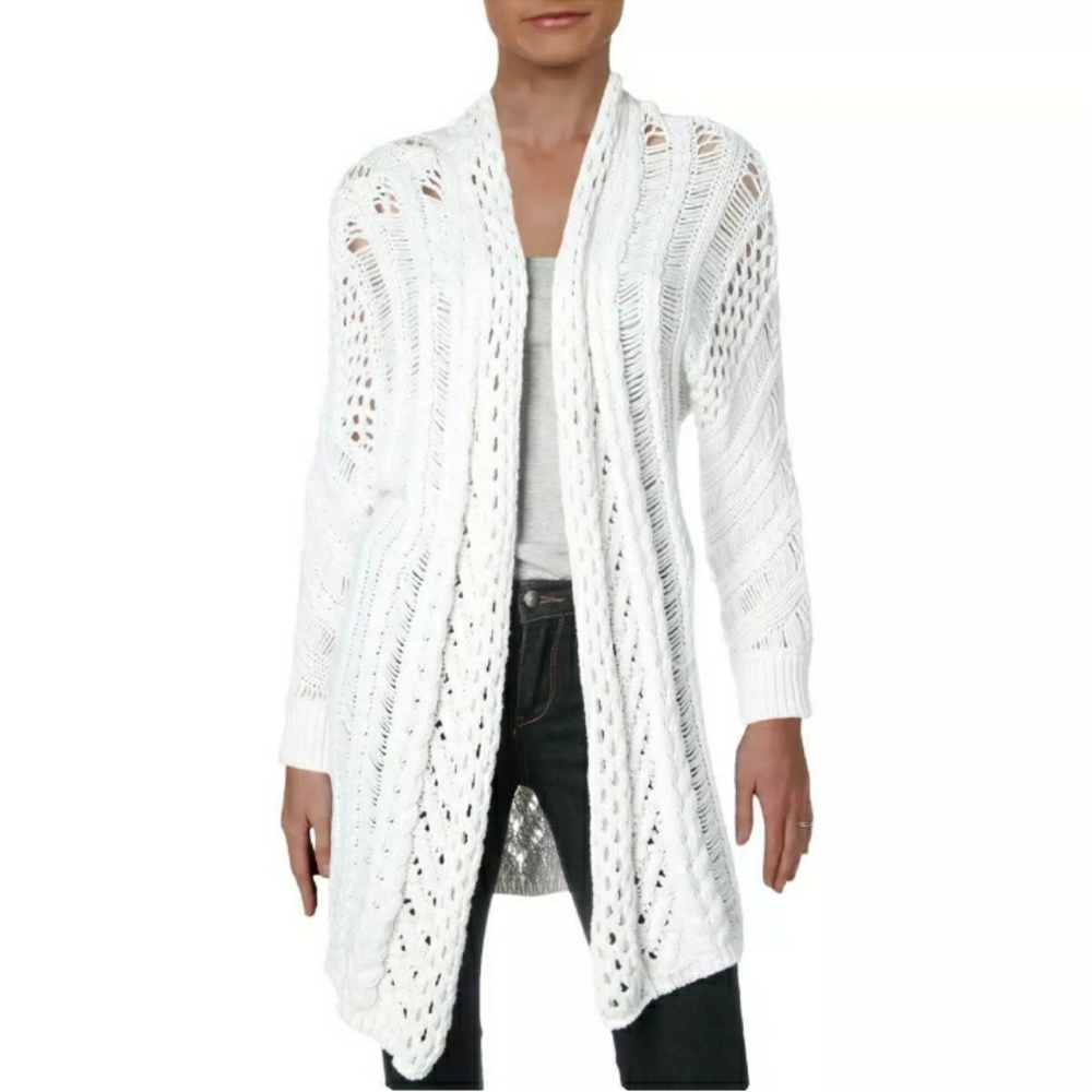 John & Jen white cardigan sweater sz XS